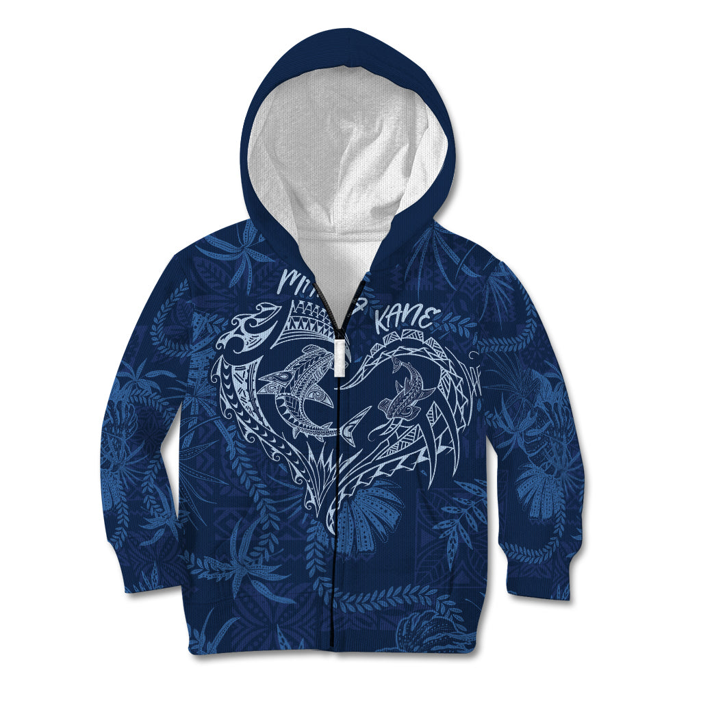 Hawaii Father's Day Vintage Lei Kid Hoodie Hauoli la Makuakane - Blue LT7