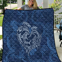 Hawaii Father's Day Vintage Lei Quilt Hauoli la Makuakane - Blue LT7 Blue - Polynesian Pride