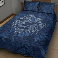 Hawaii Father's Day Vintage Lei Quilt Bed Set Hauoli la Makuakane - Blue