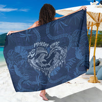 Hawaii Father's Day Vintage Lei Sarong Hauoli la Makuakane - Blue LT7 One Size 44 x 66 inches Blue - Polynesian Pride