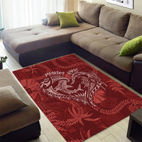 Hawaii Father's Day Vintage Lei Area Rug Hauoli la Makuakane - Red