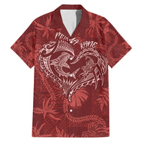 Hawaii Father's Day Vintage Lei Family Matching Mermaid Dress and Hawaiian Shirt Hauoli la Makuakane - Red LT7 Dad's Shirt - Short Sleeve Red - Polynesian Pride