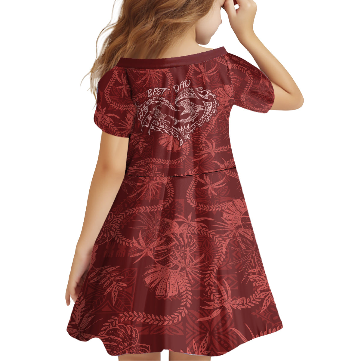 Hawaii Father's Day Vintage Lei Family Matching Tank Maxi Dress and Hawaiian Shirt Hauoli la Makuakane - Red LT7 - Polynesian Pride