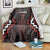 Maori Taiaha Whakairo Personalized Blanket Red Poutama Motifs