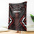 Maori Taiaha Whakairo Personalized Blanket Red Poutama Motifs