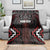 Maori Taiaha Whakairo Personalized Blanket Red Poutama Motifs