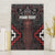 Maori Taiaha Whakairo Personalized Canvas Wall Art Red Poutama Motifs