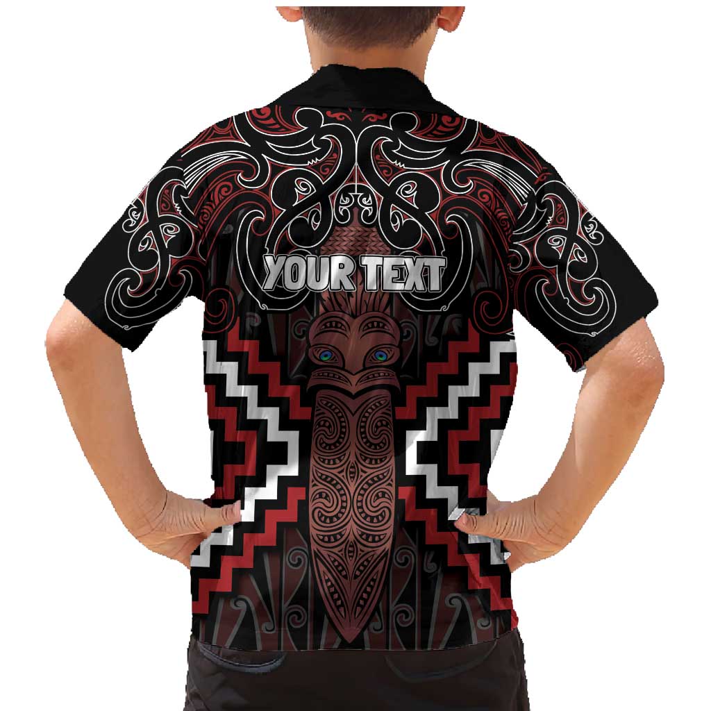 Maori Taiaha Whakairo Personalized Family Matching Mermaid Dress and Hawaiian Shirt Red Poutama Motifs LT7 - Polynesian Pride