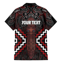 Maori Taiaha Whakairo Personalized Family Matching Mermaid Dress and Hawaiian Shirt Red Poutama Motifs LT7 - Polynesian Pride