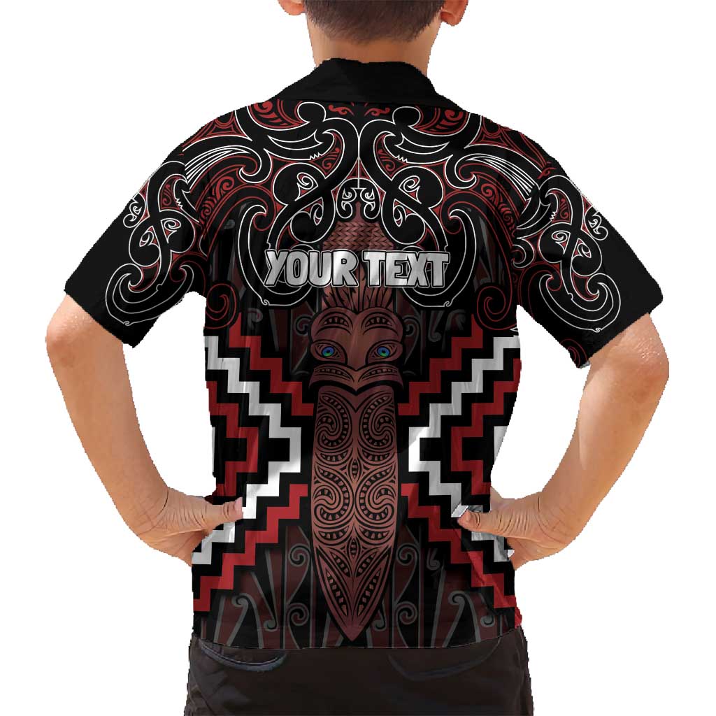 Maori Taiaha Whakairo Personalized Family Matching Summer Maxi Dress and Hawaiian Shirt Red Poutama Motifs LT7 - Polynesian Pride