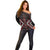 Maori Taiaha Whakairo Personalized Off Shoulder Sweater Red Poutama Motifs