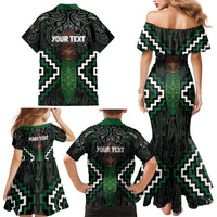 Maori Taiaha Pounamu Whakairo Personalized Family Matching Mermaid Dress and Hawaiian Shirt Jade Poutama Motifs LT7 - Polynesian Pride