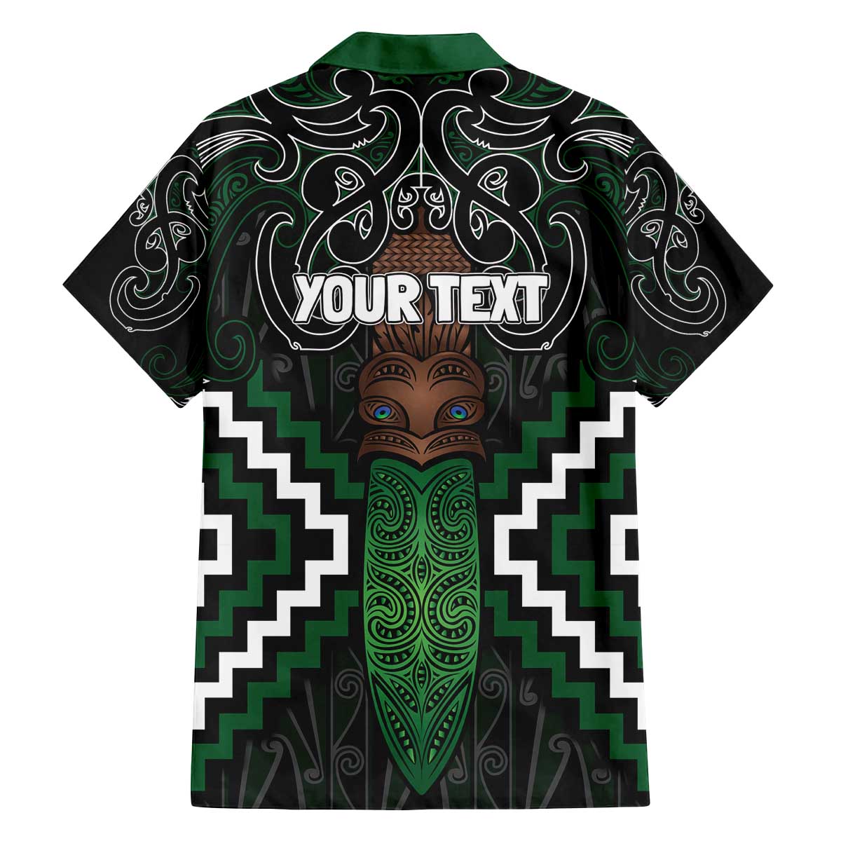 Maori Taiaha Pounamu Whakairo Personalized Family Matching Off The Shoulder Long Sleeve Dress and Hawaiian Shirt Jade Poutama Motifs LT7 - Polynesian Pride