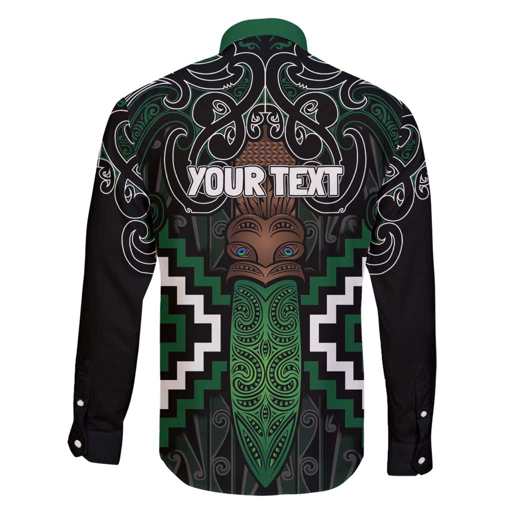 Maori Taiaha Pounamu Whakairo Personalized Family Matching Off Shoulder Short Dress and Hawaiian Shirt Jade Poutama Motifs LT7 - Polynesian Pride
