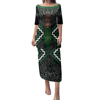 Maori Taiaha Pounamu Whakairo Personalized Family Matching Puletasi and Hawaiian Shirt Jade Poutama Motifs LT7 Mom's Dress Jade - Polynesian Pride