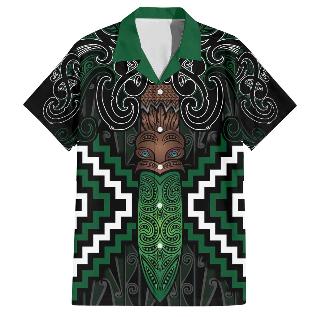 Maori Taiaha Pounamu Whakairo Personalized Family Matching Tank Maxi Dress and Hawaiian Shirt Jade Poutama Motifs LT7 Dad's Shirt - Short Sleeve Jade - Polynesian Pride