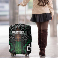 Maori Taiaha Pounamu Whakairo Personalized Luggage Cover Jade Poutama Motifs