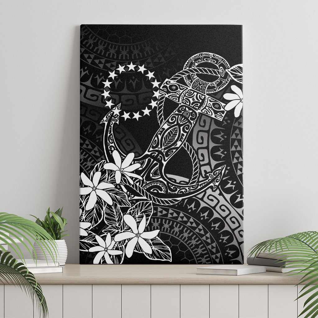 Black Kuki Airani Tapakau Canvas Wall Art Tribal Anchor Mix Tiare LT7 - Polynesian Pride
