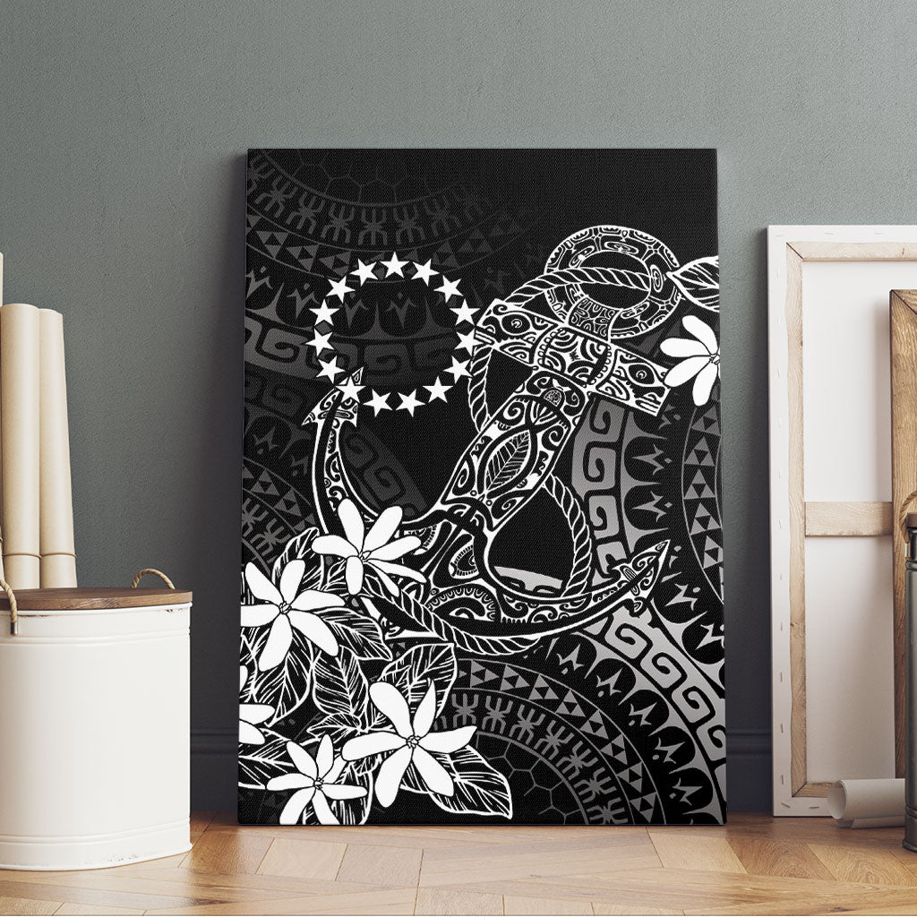 Black Kuki Airani Tapakau Canvas Wall Art Tribal Anchor Mix Tiare LT7 - Polynesian Pride