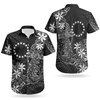 Black Kuki Airani Tapakau Couples Matching Off Shoulder Short Dress and Hawaiian Shirt Tribal Anchor Mix Tiare LT7 - Polynesian Pride