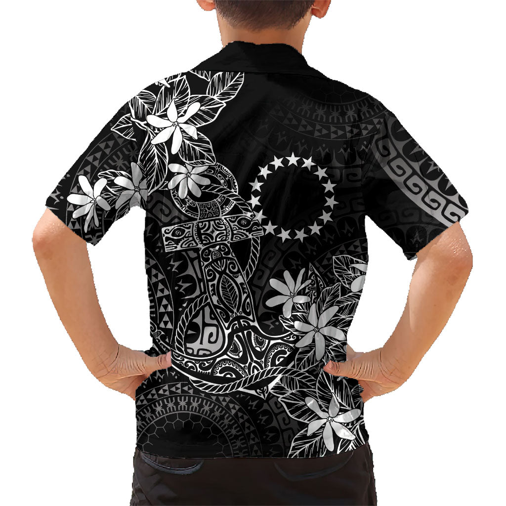 Black Kuki Airani Tapakau Family Matching Puletasi and Hawaiian Shirt Tribal Anchor Mix Tiare LT7 - Polynesian Pride