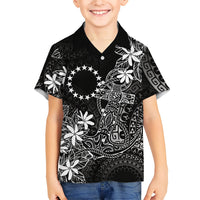 Black Kuki Airani Tapakau Family Matching Puletasi and Hawaiian Shirt Tribal Anchor Mix Tiare LT7 Son's Shirt Black - Polynesian Pride