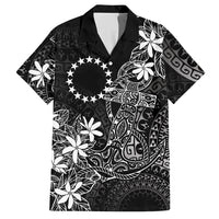 Black Kuki Airani Tapakau Hawaiian Shirt Tribal Anchor Mix Tiare