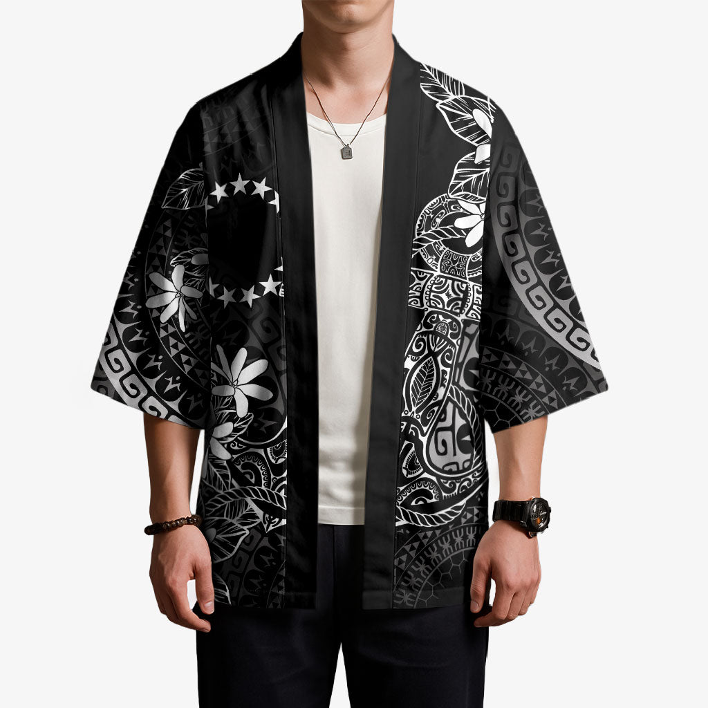 Black Kuki Airani Tapakau Kimono Tribal Anchor Mix Tiare