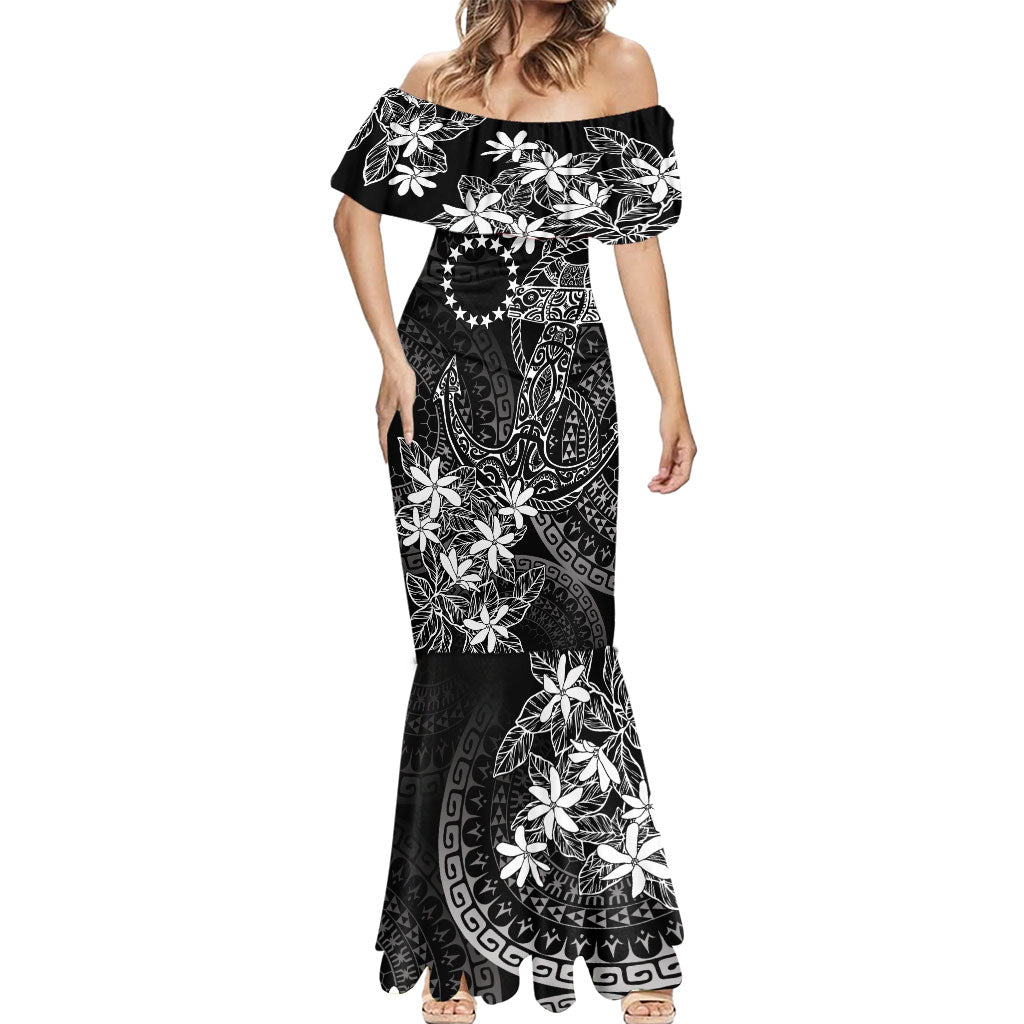 Black Kuki Airani Tapakau Mermaid Dress Tribal Anchor Mix Tiare
