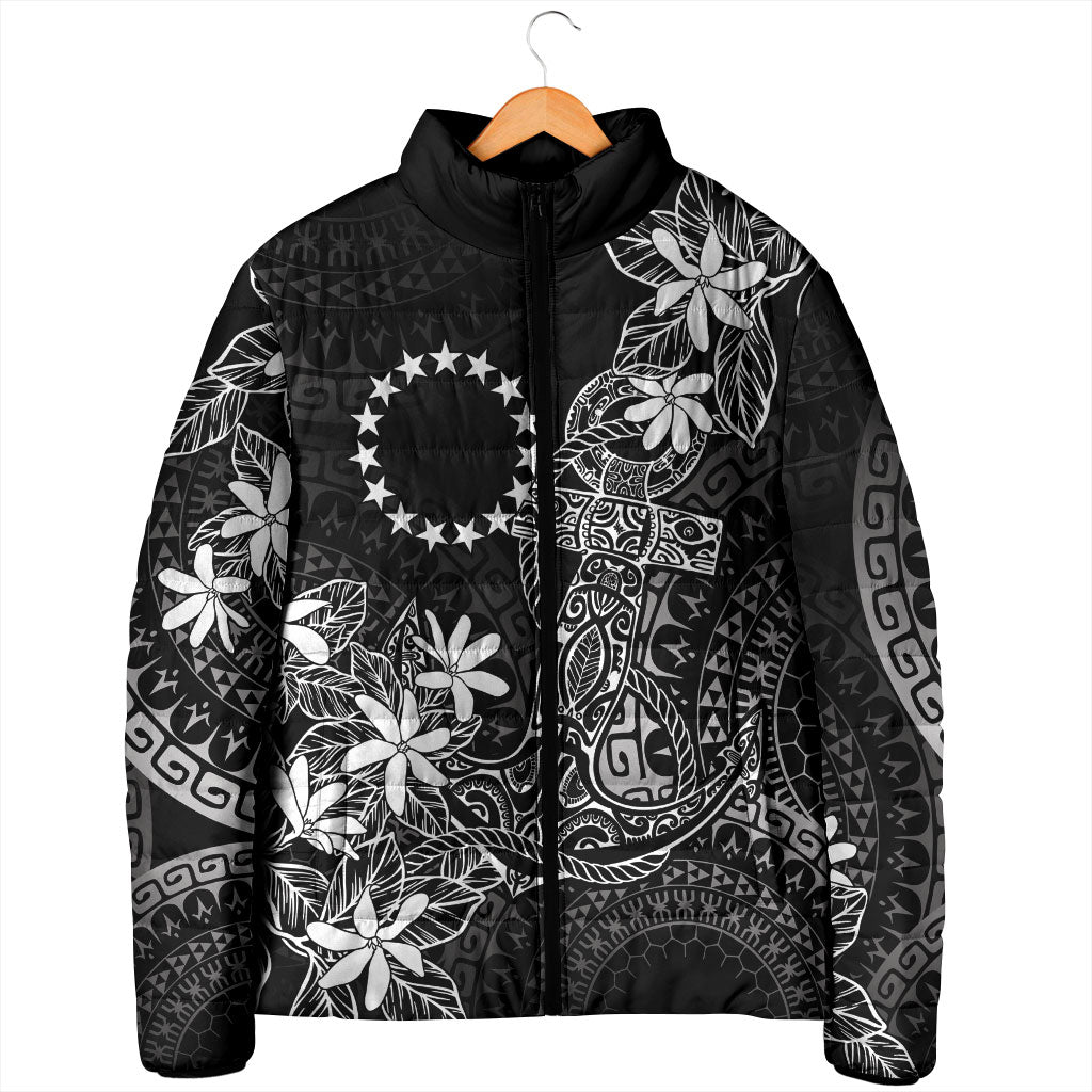 Black Kuki Airani Tapakau Padded Jacket Tribal Anchor Mix Tiare