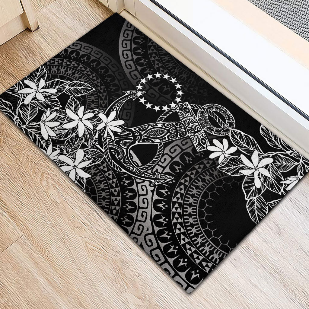 Black Kuki Airani Tapakau Rubber Doormat Tribal Anchor Mix Tiare LT7 - Polynesian Pride