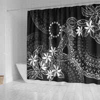 Black Kuki Airani Tapakau Shower Curtain Tribal Anchor Mix Tiare