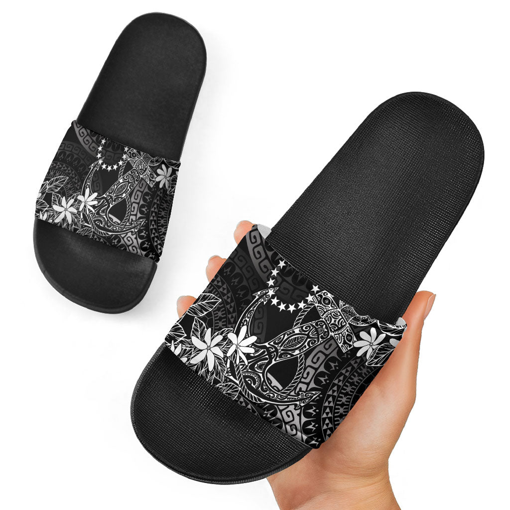 Black Kuki Airani Tapakau Slide Sandals Tribal Anchor Mix Tiare