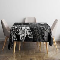 Black Kuki Airani Tapakau Tablecloth Tribal Anchor Mix Tiare