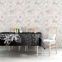 Black Kuki Airani Tapakau Tablecloth Tribal Anchor Mix Tiare