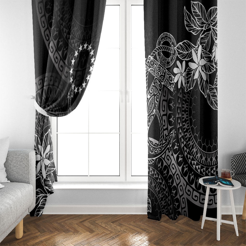 Black Kuki Airani Tapakau Window Curtain Tribal Anchor Mix Tiare