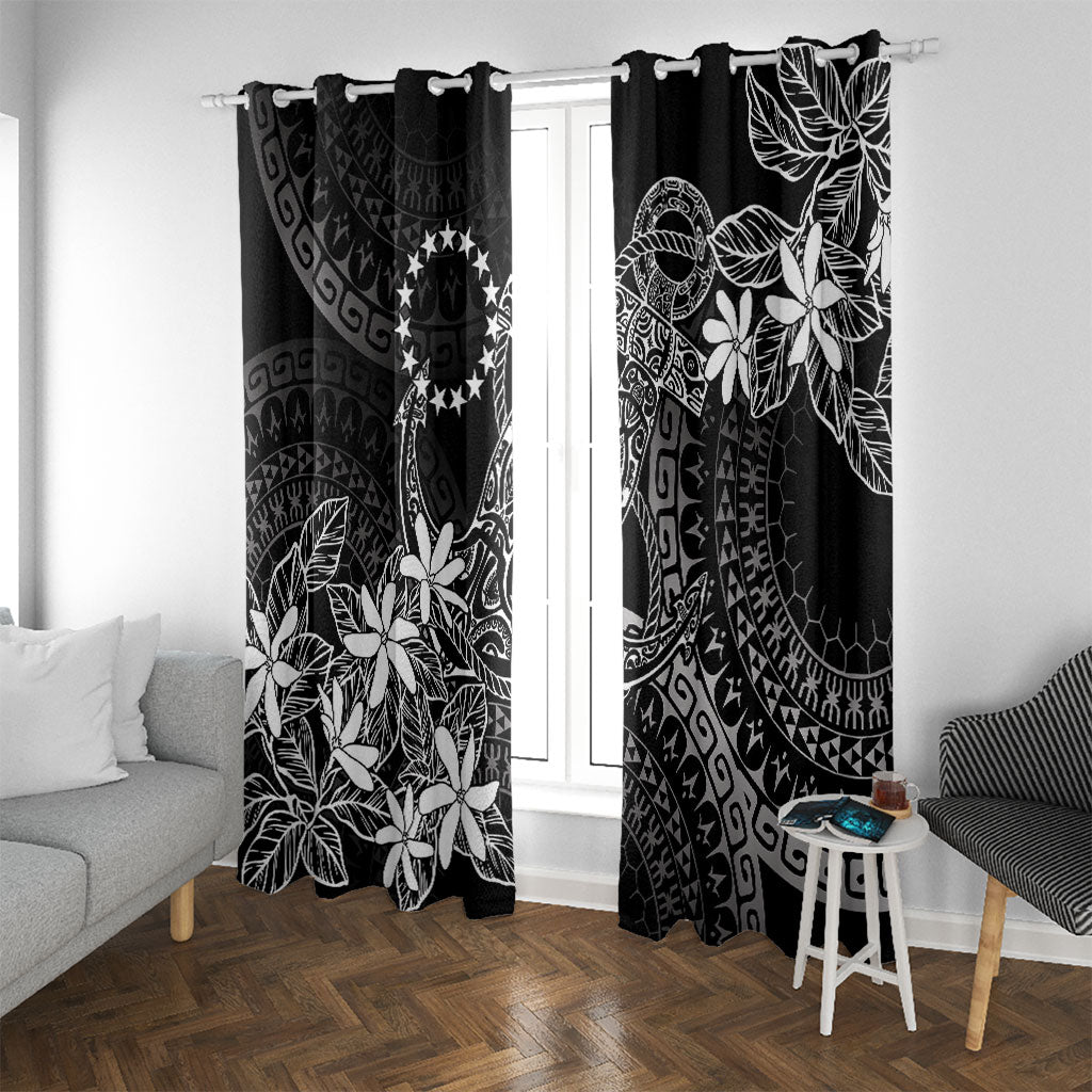 Black Kuki Airani Tapakau Window Curtain Tribal Anchor Mix Tiare