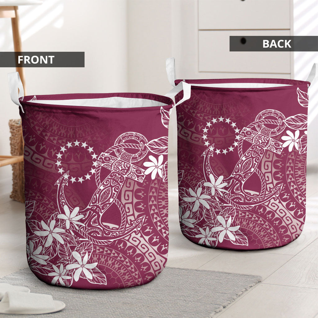 Maroon Kuki Airani Tapakau Laundry Basket Tribal Anchor Mix Tiare