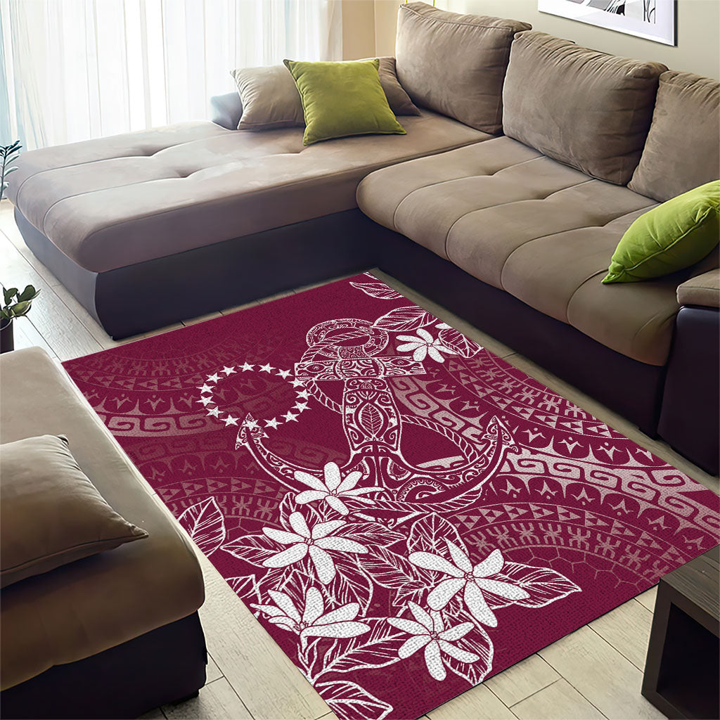 Maroon Kuki Airani Tapakau Area Rug Tribal Anchor Mix Tiare