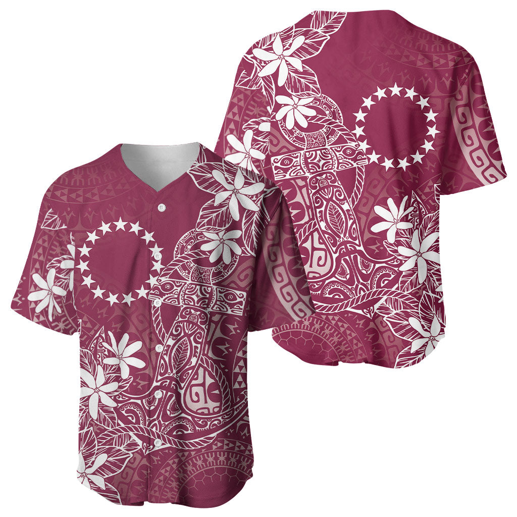 Maroon Kuki Airani Tapakau Baseball Jersey Tribal Anchor Mix Tiare