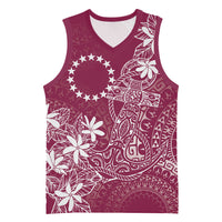 Maroon Kuki Airani Tapakau Basketball Jersey Tribal Anchor Mix Tiare LT7 Unisex Maroon - Polynesian Pride