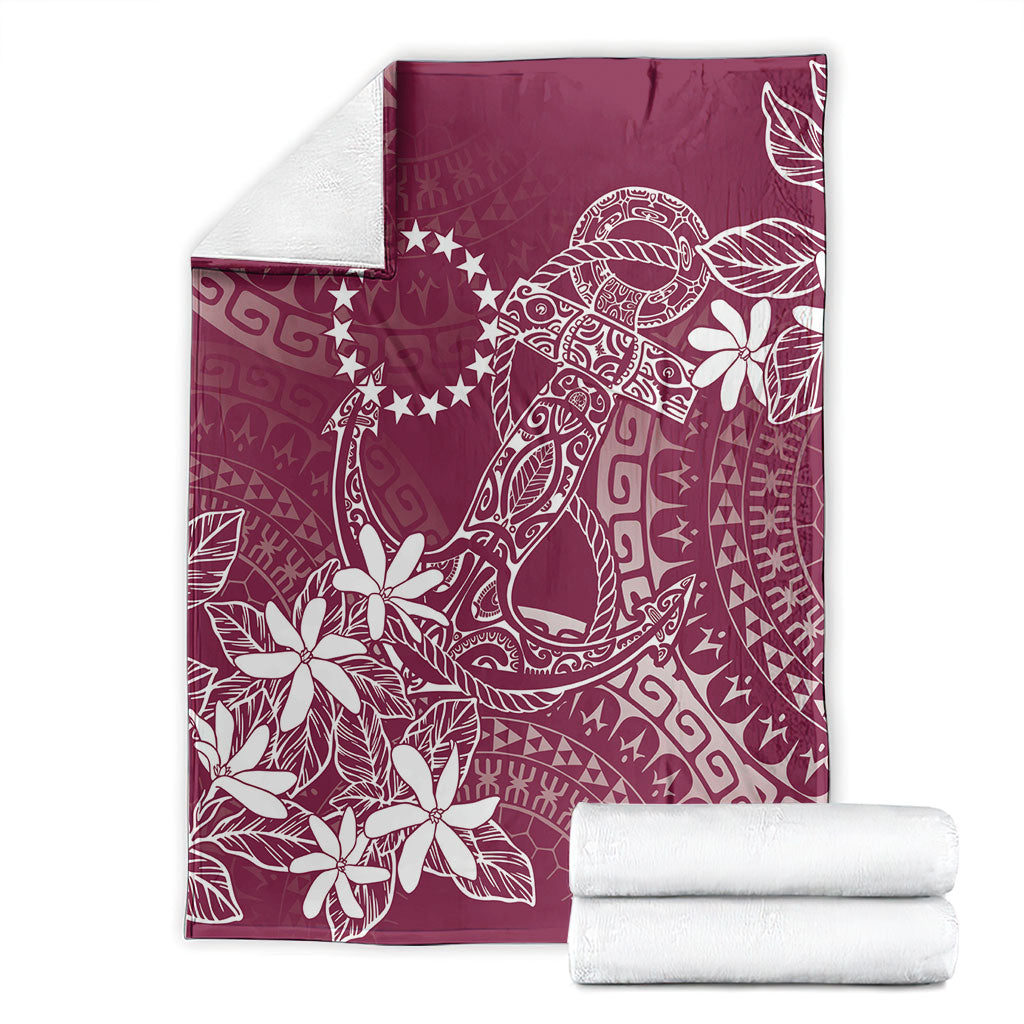 Maroon Kuki Airani Tapakau Blanket Tribal Anchor Mix Tiare