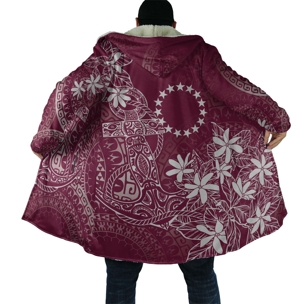 Maroon Kuki Airani Tapakau Cloak Tribal Anchor Mix Tiare