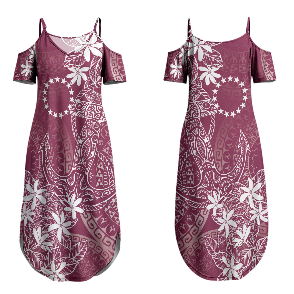 Maroon Kuki Airani Tapakau Couples Matching Summer Maxi Dress and Long Sleeve Button Shirt Tribal Anchor Mix Tiare LT7 - Polynesian Pride