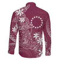 Maroon Kuki Airani Tapakau Family Matching Long Sleeve Bodycon Dress and Hawaiian Shirt Tribal Anchor Mix Tiare LT7 - Polynesian Pride
