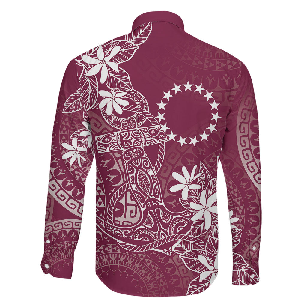 Maroon Kuki Airani Tapakau Family Matching Summer Maxi Dress and Hawaiian Shirt Tribal Anchor Mix Tiare LT7 - Polynesian Pride