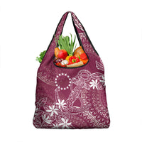Maroon Kuki Airani Tapakau Grocery Bag Tribal Anchor Mix Tiare