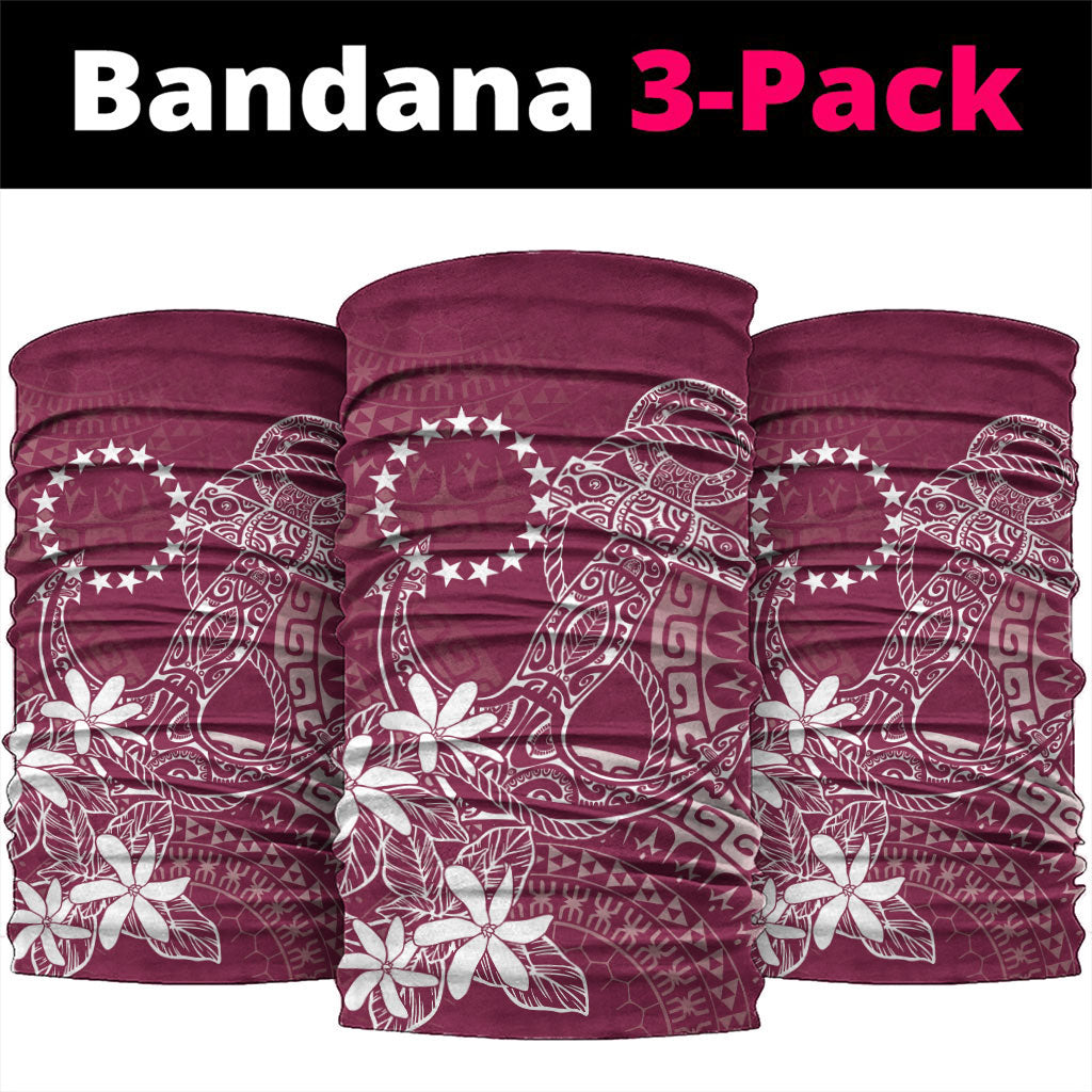 Maroon Kuki Airani Tapakau Neck Gaiter Tribal Anchor Mix Tiare