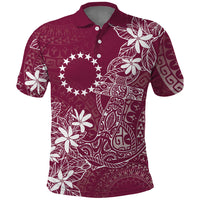 Maroon Kuki Airani Tapakau Polo Shirt Tribal Anchor Mix Tiare