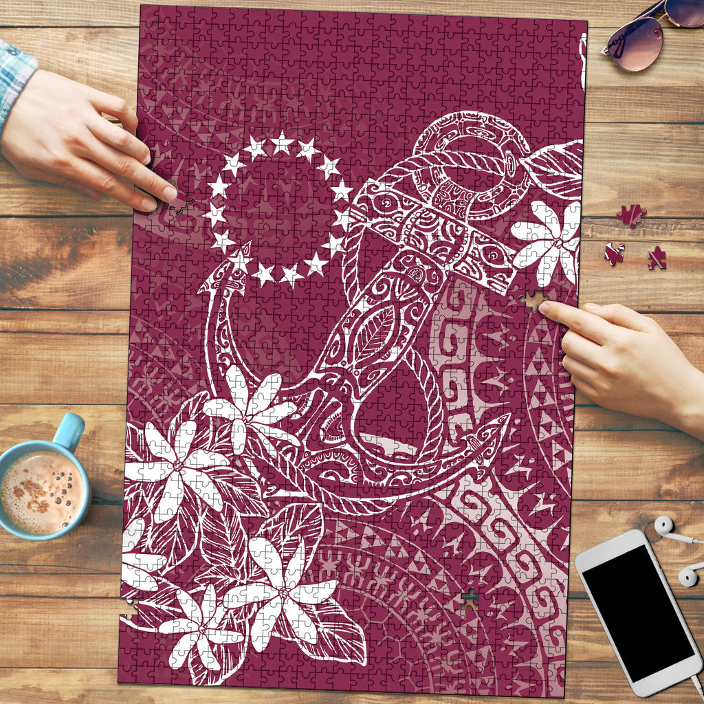Maroon Kuki Airani Tapakau Puzzle Tribal Anchor Mix Tiare